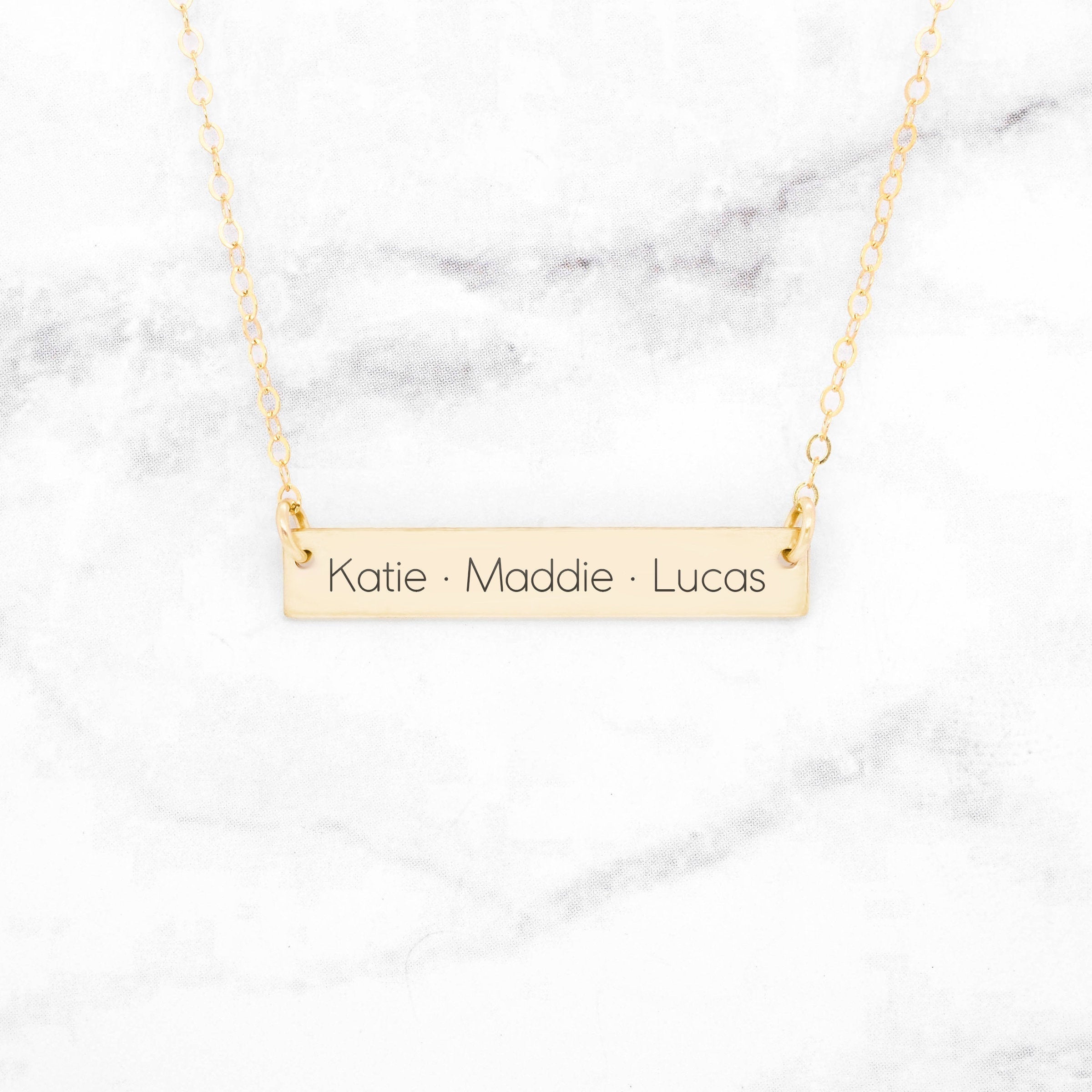 CustomNameBarNecklace-PersonalizedGiftForMomGold